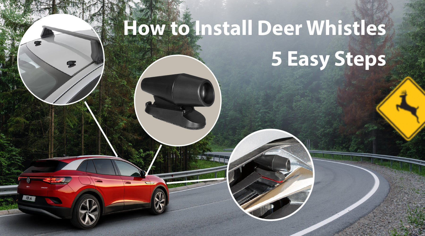 Deer Whistles for Car, Truck, Motorcycle, ATV